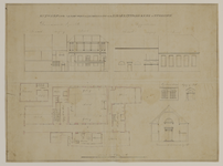 216485 Plattegrond van het ontwerp voor de verbouwing van de synagoge (Springweg) te Utrecht, met opstanden van de ...